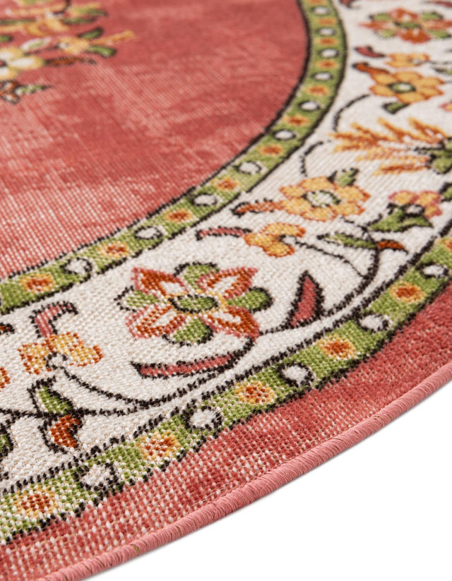 Rose 5' 3 x 5' 3 Lucerne Round Area Rug 100% Polypropylene Traditional Classic Easy Clean Carpet for Kitchens, Living Rooms, Bedroom, Office for Sale at Rug Engine