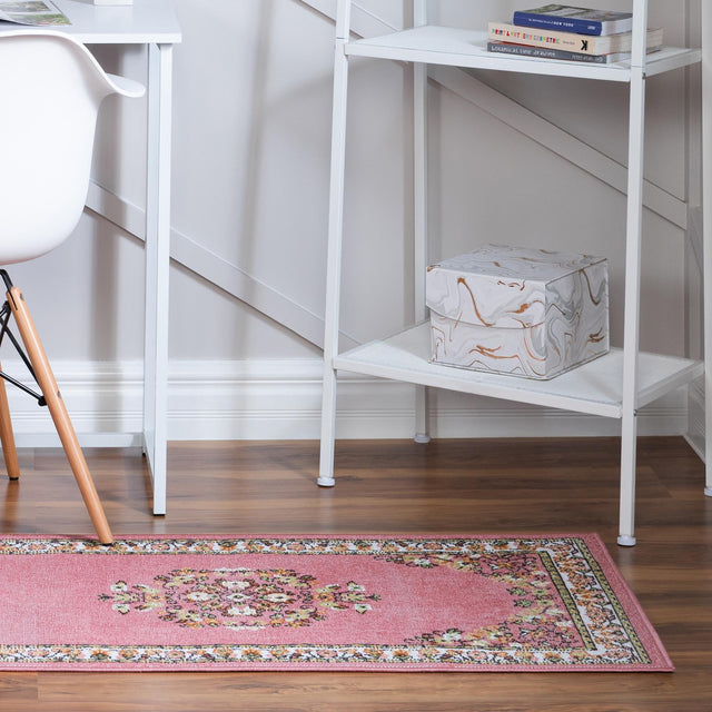 Rose 2' x 6' 1 Lucerne Runner Area Rug 100% Polypropylene Traditional Classic Easy Clean Carpet for Kitchens, Living Rooms, Bedroom, Office for Sale at Rug Engine