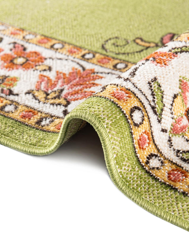 Green 7' 10 x 11' Lucerne Rectangle Area Rug 100% Polypropylene Traditional Classic Easy Clean Carpet for Kitchens, Living Rooms, Bedroom, Office for Sale at Rug Engine