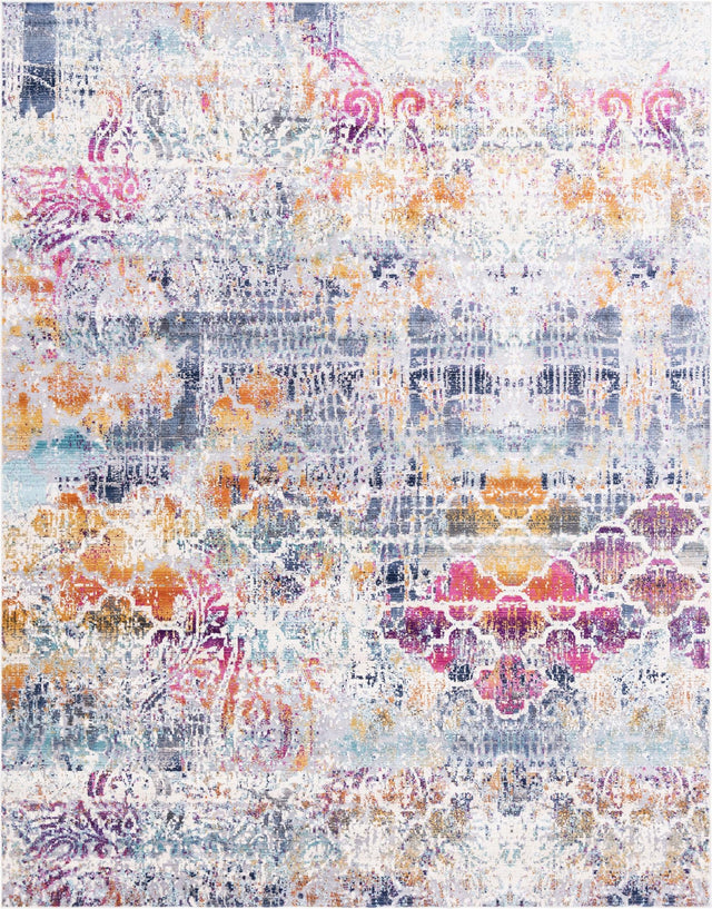 Multicolor 9' x 12' Malibu Rectangle Area Rug 70% Polypropylene & 30% Polyester Colorful Modern Carpet for Living, Dining, Office, Bedrooms for Sale at Rug Engine