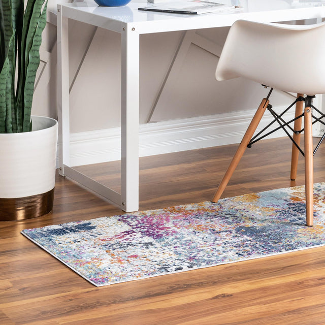 Multicolor 2' x 5' 11 Malibu Runner Area Rug 70% Polypropylene & 30% Polyester Colorful Modern Carpet for Living, Dining, Office, Bedrooms for Sale at Rug Engine