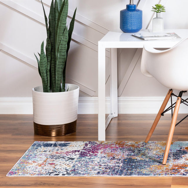 Multicolor 2' 7 x 9' 10 Malibu Runner Area Rug 70% Polypropylene & 30% Polyester Colorful Modern Carpet for Living, Dining, Office, Bedrooms for Sale at Rug Engine