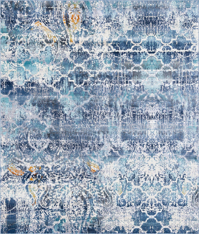 Blue 8' x 10' Malibu Rectangle Area Rug 70% Polypropylene & 30% Polyester Colorful Modern Carpet for Living, Dining, Office, Bedrooms for Sale at Rug Engine