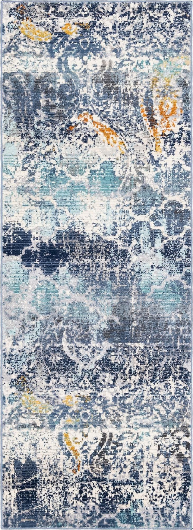 Blue 2' x 5' 11 Malibu Runner Area Rug 70% Polypropylene & 30% Polyester Colorful Modern Carpet for Living, Dining, Office, Bedrooms for Sale at Rug Engine