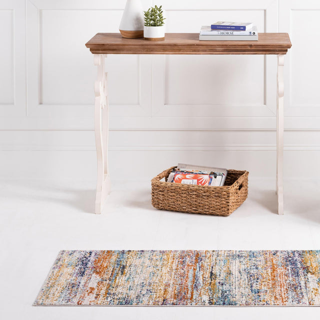 Multicolor 2' 7 x 9' 10 Malibu Runner Area Rug 70% Polypropylene & 30% Polyester Colorful Modern Carpet for Living, Dining, Office, Bedrooms for Sale at Rug Engine