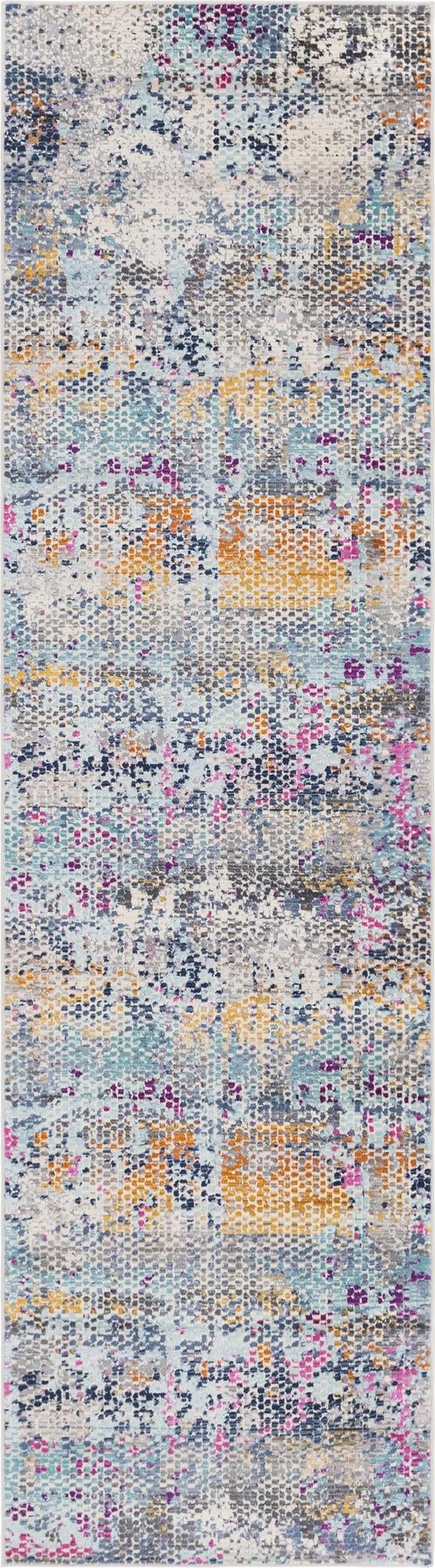 Multicolor 2' 7 x 9' 10 Malibu Runner Area Rug 70% Polypropylene & 30% Polyester Colorful Modern Carpet for Living, Dining, Office, Bedrooms for Sale at Rug Engine