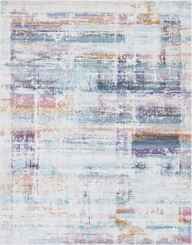 Multicolor 9' x 12' Malibu Rectangle Area Rug 70% Polypropylene & 30% Polyester Colorful Modern Carpet for Living, Dining, Office, Bedrooms for Sale at Rug Engine