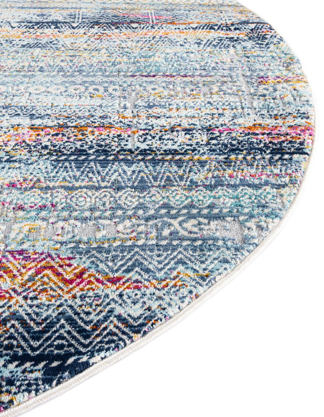 Multicolor 5' 2 x 5' 2 Malibu Round Area Rug 70% Polypropylene & 30% Polyester Colorful Modern Carpet for Living, Dining, Office, Bedrooms for Sale at Rug Engine