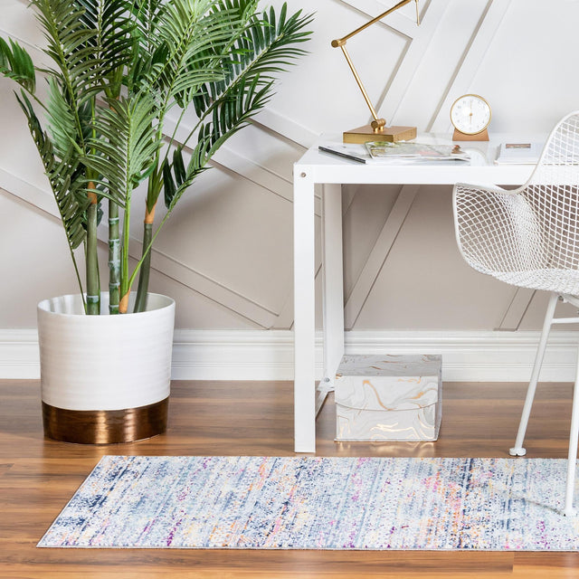 Multicolor 2' x 5' 11 Malibu Runner Area Rug 70% Polypropylene & 30% Polyester Colorful Modern Carpet for Living, Dining, Office, Bedrooms for Sale at Rug Engine