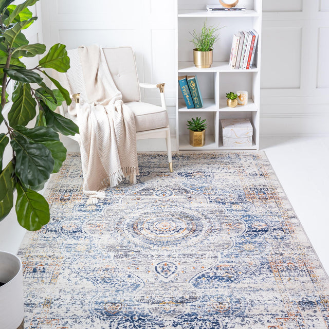 Gray 8' x 9' 10 Budapest Rectangle Area Rug 70% Polypropylene & 30% Polyester With Cotton Backing Traditional Classical Room Carpet for Sale at Rug Engine