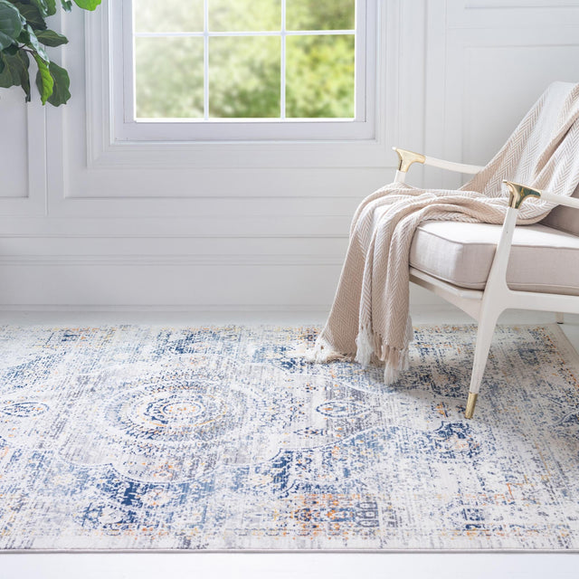 Gray 8' x 9' 10 Budapest Rectangle Area Rug 70% Polypropylene & 30% Polyester With Cotton Backing Traditional Classical Room Carpet for Sale at Rug Engine