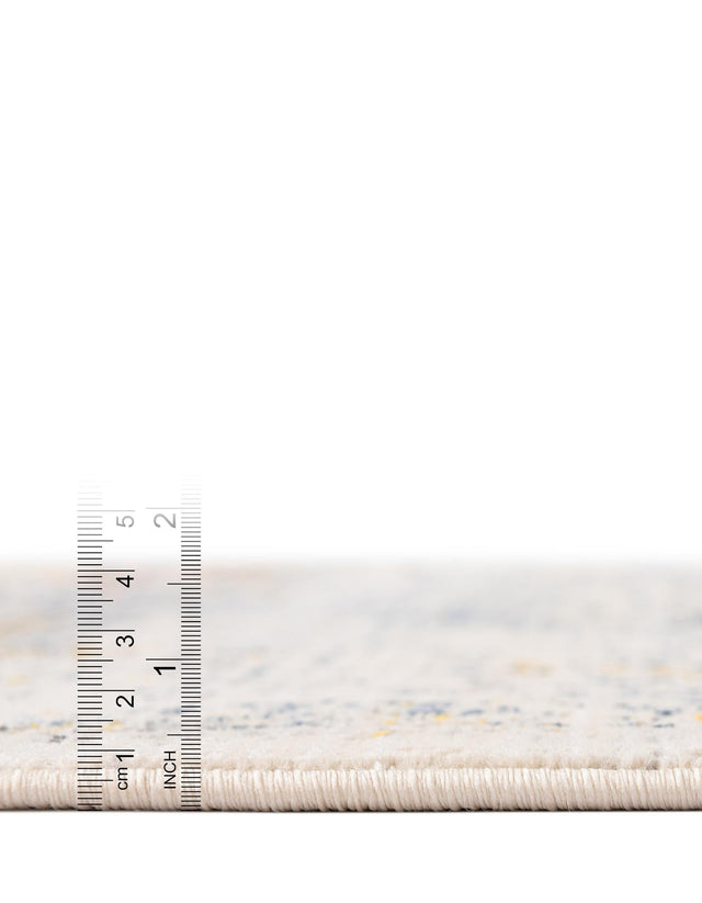 Gray 3' 7 x 3' 7 Budapest Round Area Rug 70% Polypropylene & 30% Polyester With Cotton Backing Traditional Classical Room Carpet for Sale at Rug Engine