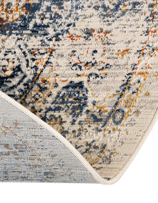 Gray 3' 7 x 3' 7 Budapest Round Area Rug 70% Polypropylene & 30% Polyester With Cotton Backing Traditional Classical Room Carpet for Sale at Rug Engine