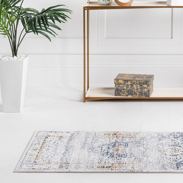 Gray 2' x 5' 11 Budapest Runner Area Rug 70% Polypropylene & 30% Polyester With Cotton Backing Traditional Classical Room Carpet for Sale at Rug Engine