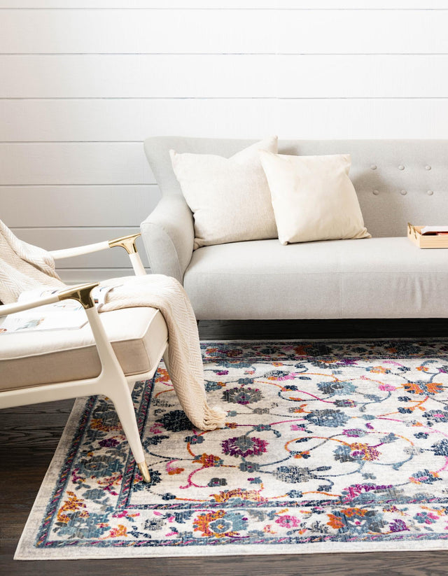 Ivory 6' 1 x 9' 2 Budapest Rectangle Area Rug 70% Polypropylene & 30% Polyester With Cotton Backing Traditional Classical Room Carpet for Sale at Rug Engine