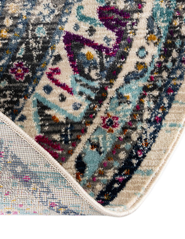 Multicolor 5' 1 x 5' 1 Budapest Round Area Rug 70% Polypropylene & 30% Polyester With Cotton Backing Traditional Classical Room Carpet for Sale at Rug Engine