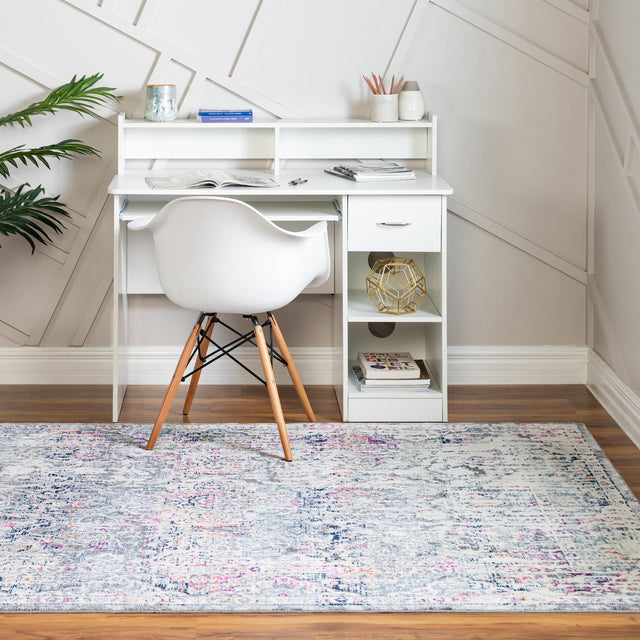 Gray 5' 1 x 7' 10 Budapest Rectangle Area Rug 70% Polypropylene & 30% Polyester With Cotton Backing Traditional Classical Room Carpet for Sale at Rug Engine