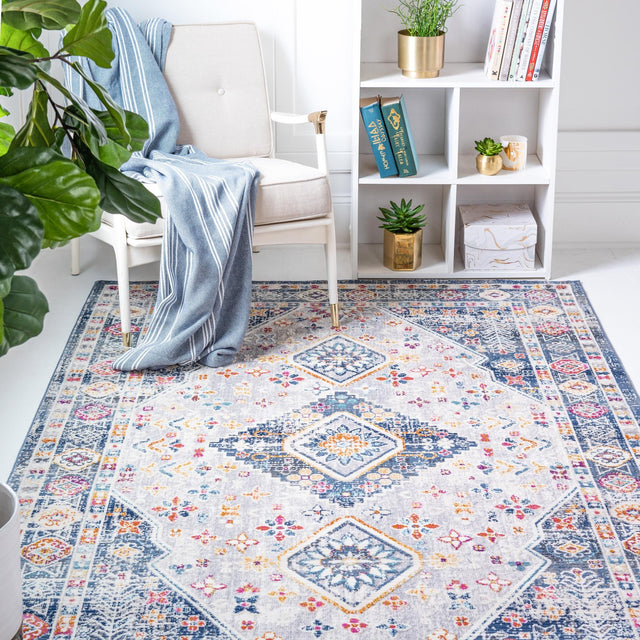 Light Gray 5' 1 x 7' 10 Budapest Rectangle Area Rug 70% Polypropylene & 30% Polyester With Cotton Backing Traditional Classical Room Carpet for Sale at Rug Engine