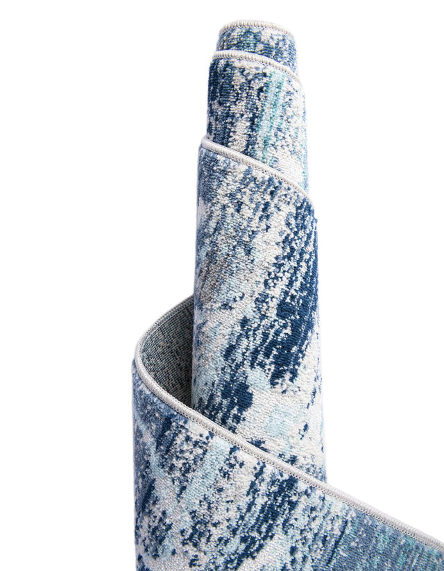 Blue 3' 7 x 3' 7 Budapest Round Area Rug 70% Polypropylene & 30% Polyester With Cotton Backing Traditional Classical Room Carpet for Sale at Rug Engine