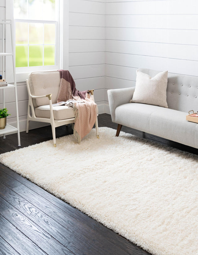 Pearl 4' 1 x 6' 1 Infinity Shag Rectangle Area Rug Thick Soft Touch Fluffy & Plush Shaggy Pile 100% Polypropylene With Jute Backing Solid Color Minimalist Carpet for Sale at Rug Engine