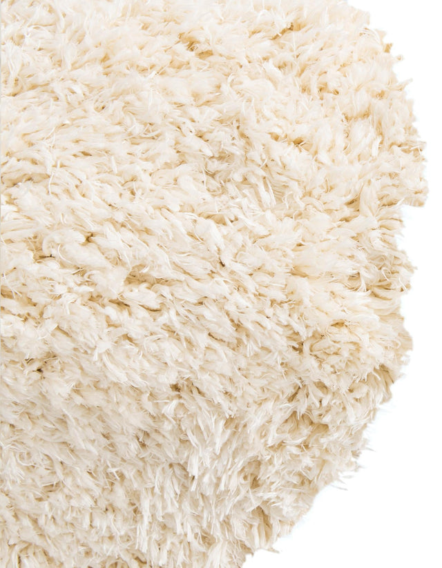 Pearl 6' 7 x 6' 7 Infinity Shag Round Area Rug Thick Soft Touch Fluffy & Plush Shaggy Pile 100% Polypropylene With Jute Backing Solid Color Minimalist Carpet for Sale at Rug Engine