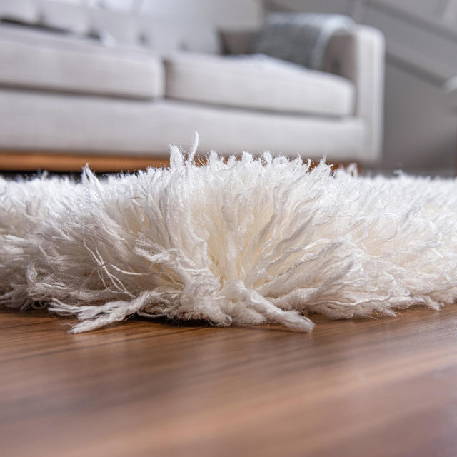 Pearl 2' 7 x 13' 1 Infinity Shag Runner Area Rug Thick Soft Touch Fluffy & Plush Shaggy Pile 100% Polypropylene With Jute Backing Solid Color Minimalist Carpet for Sale at Rug Engine
