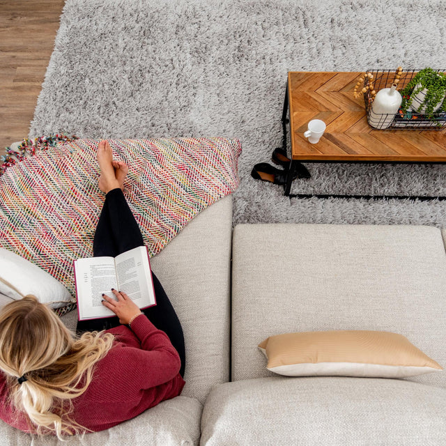 Ash 8' x 11' Infinity Shag Rectangle Area Rug Thick Soft Touch Fluffy & Plush Shaggy Pile 100% Polypropylene With Jute Backing Solid Color Minimalist Carpet for Sale at Rug Engine