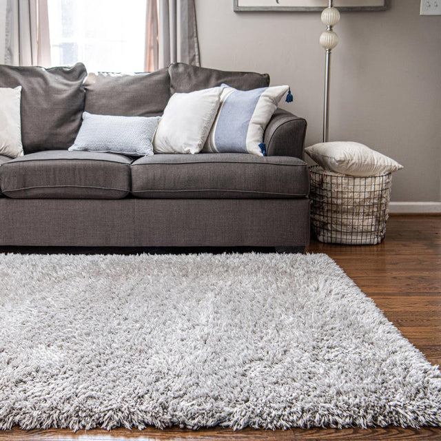 Ash 10' x 13' 1 Infinity Shag Rectangle Area Rug Thick Soft Touch Fluffy & Plush Shaggy Pile 100% Polypropylene With Jute Backing Solid Color Minimalist Carpet for Sale at Rug Engine