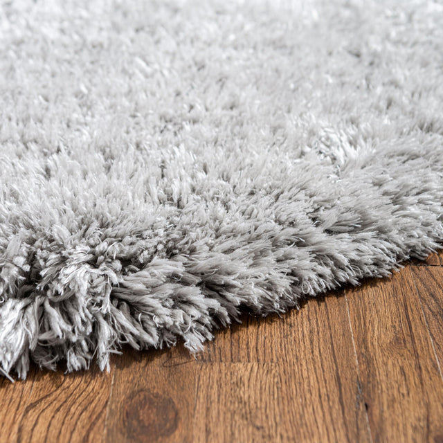 Ash 6' 1 x 6' 1 Infinity Shag Round Area Rug Thick Soft Touch Fluffy & Plush Shaggy Pile 100% Polypropylene With Jute Backing Solid Color Minimalist Carpet for Sale at Rug Engine