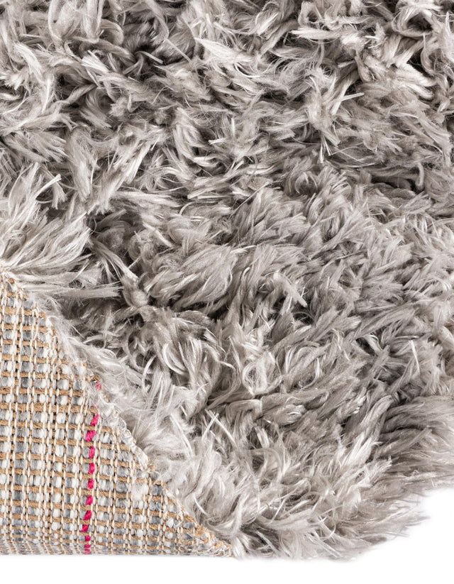 Ash 6' 7 x 6' 7 Infinity Shag Round Area Rug Thick Soft Touch Fluffy & Plush Shaggy Pile 100% Polypropylene With Jute Backing Solid Color Minimalist Carpet for Sale at Rug Engine