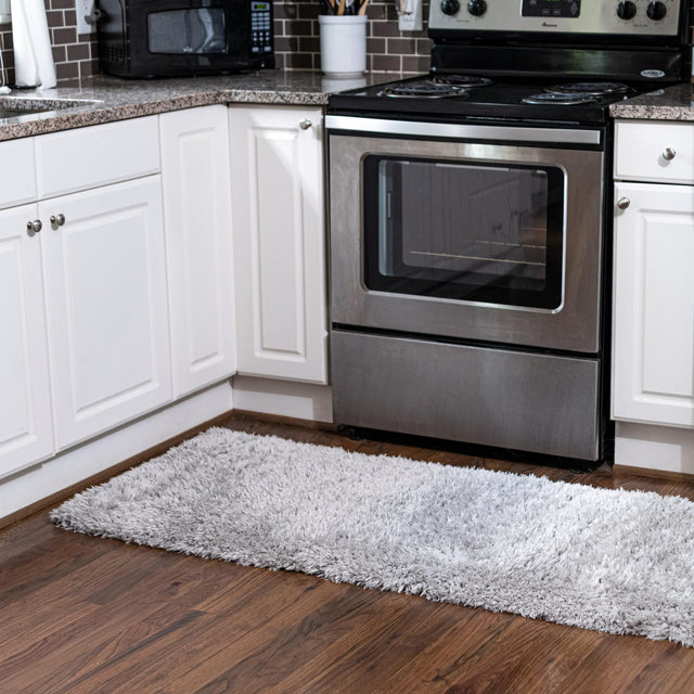 Ash 2' 7 x 13' 1 Infinity Shag Runner Area Rug Thick Soft Touch Fluffy & Plush Shaggy Pile 100% Polypropylene With Jute Backing Solid Color Minimalist Carpet for Sale at Rug Engine