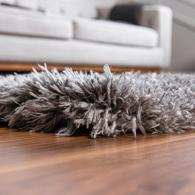 Smoke 4' 1 x 6' 1 Infinity Shag Rectangle Area Rug Thick Soft Touch Fluffy & Plush Shaggy Pile 100% Polypropylene With Jute Backing Solid Color Minimalist Carpet for Sale at Rug Engine