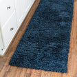 Cobalt 2' x 6' 5 Infinity Shag Runner Area Rug Thick Soft Touch Fluffy & Plush Shaggy Pile 100% Polypropylene With Jute Backing Solid Color Minimalist Carpet for Sale at Rug Engine