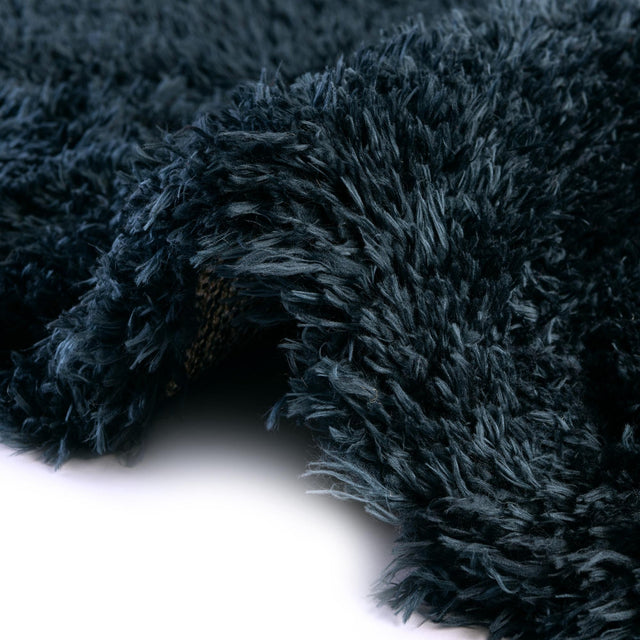 Cobalt 2' 7 x 13' 1 Infinity Shag Runner Area Rug Thick Soft Touch Fluffy & Plush Shaggy Pile 100% Polypropylene With Jute Backing Solid Color Minimalist Carpet for Sale at Rug Engine