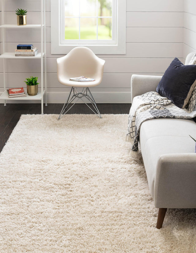 Linen 2' x 3' Infinity Shag Rectangle Area Rug Thick Soft Touch Fluffy & Plush Shaggy Pile 100% Polypropylene With Jute Backing Solid Color Minimalist Carpet for Sale at Rug Engine