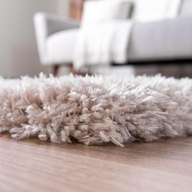 Linen 8' x 11' Infinity Shag Rectangle Area Rug Thick Soft Touch Fluffy & Plush Shaggy Pile 100% Polypropylene With Jute Backing Solid Color Minimalist Carpet for Sale at Rug Engine
