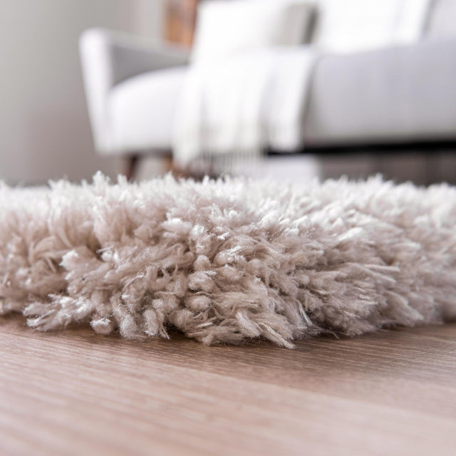 Linen 2' 7 x 10' Infinity Shag Runner Area Rug Thick Soft Touch Fluffy & Plush Shaggy Pile 100% Polypropylene With Jute Backing Solid Color Minimalist Carpet for Sale at Rug Engine