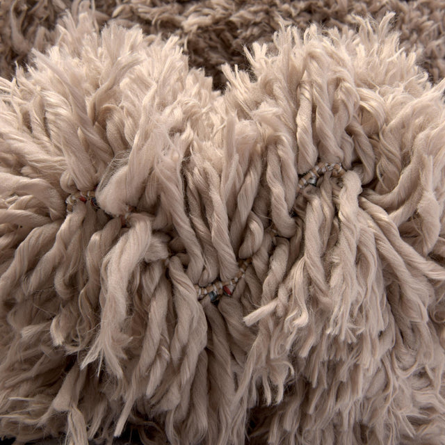 Khaki 5' 1 x 5' 1 Infinity Shag Round Area Rug Thick Soft Touch Fluffy & Plush Shaggy Pile 100% Polypropylene With Jute Backing Solid Color Minimalist Carpet for Sale at Rug Engine