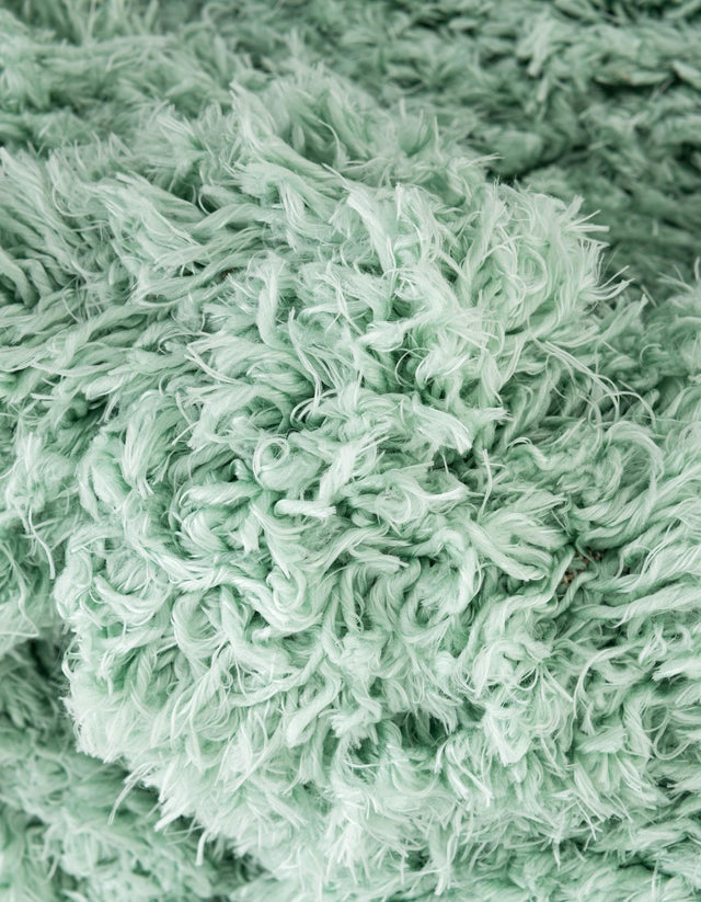 Cyan 6' 7 x 6' 7 Infinity Shag Round Area Rug Thick Soft Touch Fluffy & Plush Shaggy Pile 100% Polypropylene With Jute Backing Solid Color Minimalist Carpet for Sale at Rug Engine