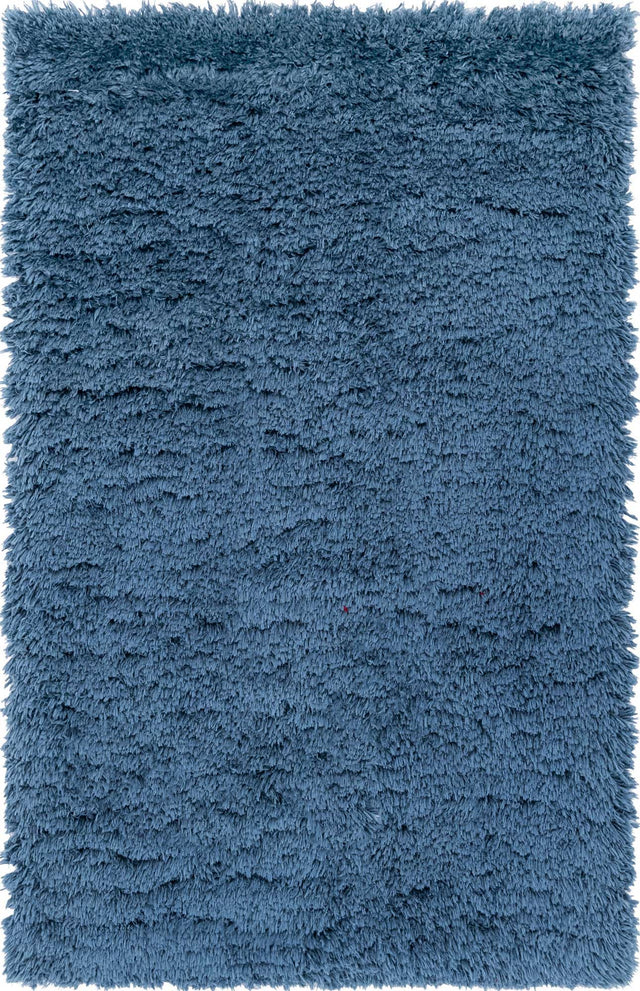 Aegean Blue 3' 3 x 5' 3 Infinity Shag Rectangle Area Rug Thick Soft Touch Fluffy & Plush Shaggy Pile 100% Polypropylene With Jute Backing Solid Color Minimalist Carpet for Sale at Rug Engine