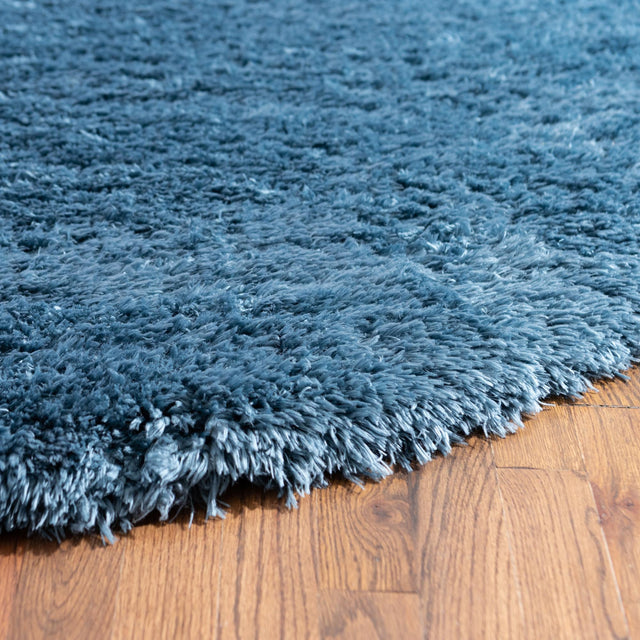 Aegean Blue 5' 1 x 5' 1 Infinity Shag Round Area Rug Thick Soft Touch Fluffy & Plush Shaggy Pile 100% Polypropylene With Jute Backing Solid Color Minimalist Carpet for Sale at Rug Engine