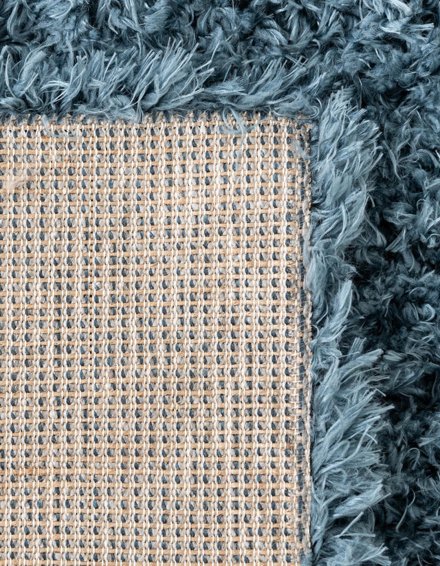 Aegean Blue 2' 7 x 13' 1 Infinity Shag Runner Area Rug Thick Soft Touch Fluffy & Plush Shaggy Pile 100% Polypropylene With Jute Backing Solid Color Minimalist Carpet for Sale at Rug Engine