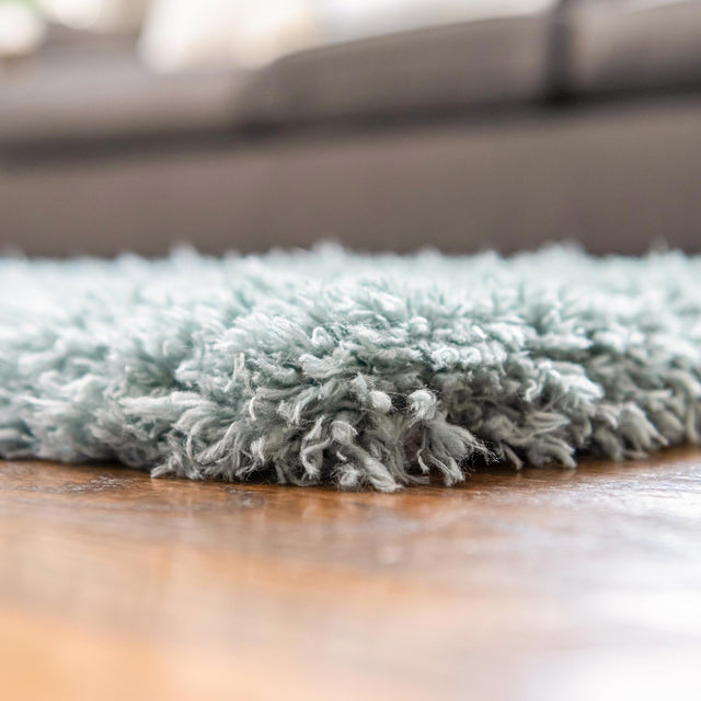 Slate Blue 8' x 8' Infinity Shag Square Area Rug Thick Soft Touch Fluffy & Plush Shaggy Pile 100% Polypropylene With Jute Backing Solid Color Minimalist Carpet for Sale at Rug Engine
