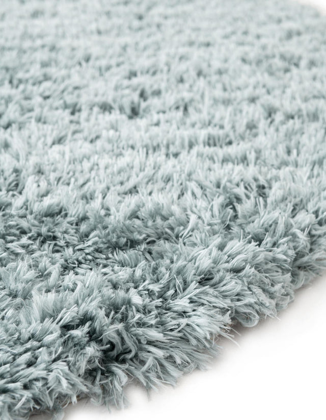 Slate Blue 4' 1 x 4' 1 Infinity Shag Round Area Rug Thick Soft Touch Fluffy & Plush Shaggy Pile 100% Polypropylene With Jute Backing Solid Color Minimalist Carpet for Sale at Rug Engine