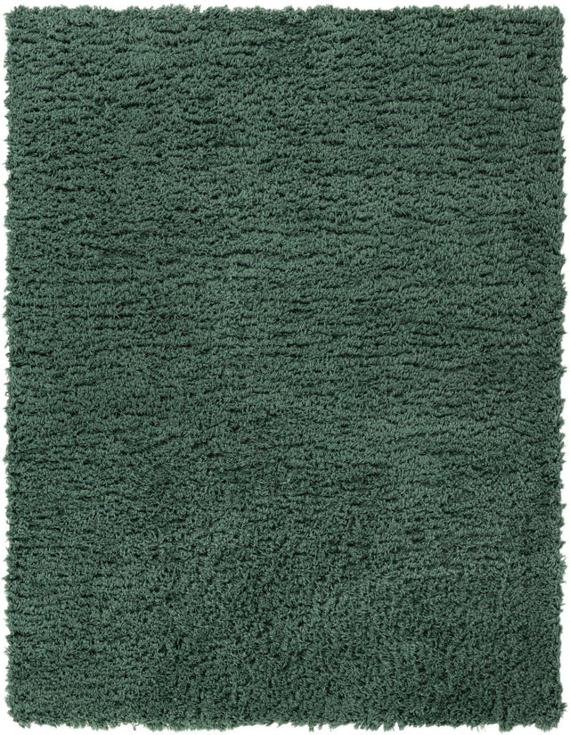 Forest Green 8' x 10' Infinity Shag Rectangle Area Rug Thick Soft Touch Fluffy & Plush Shaggy Pile 100% Polypropylene With Jute Backing Solid Color Minimalist Carpet for Sale at Rug Engine