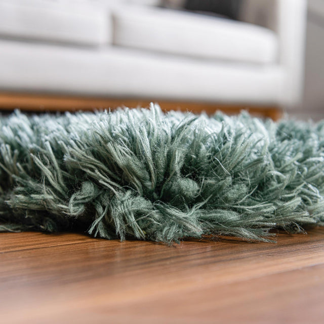 Forest Green 3' 3 x 5' 3 Infinity Shag Rectangle Area Rug Thick Soft Touch Fluffy & Plush Shaggy Pile 100% Polypropylene With Jute Backing Solid Color Minimalist Carpet for Sale at Rug Engine