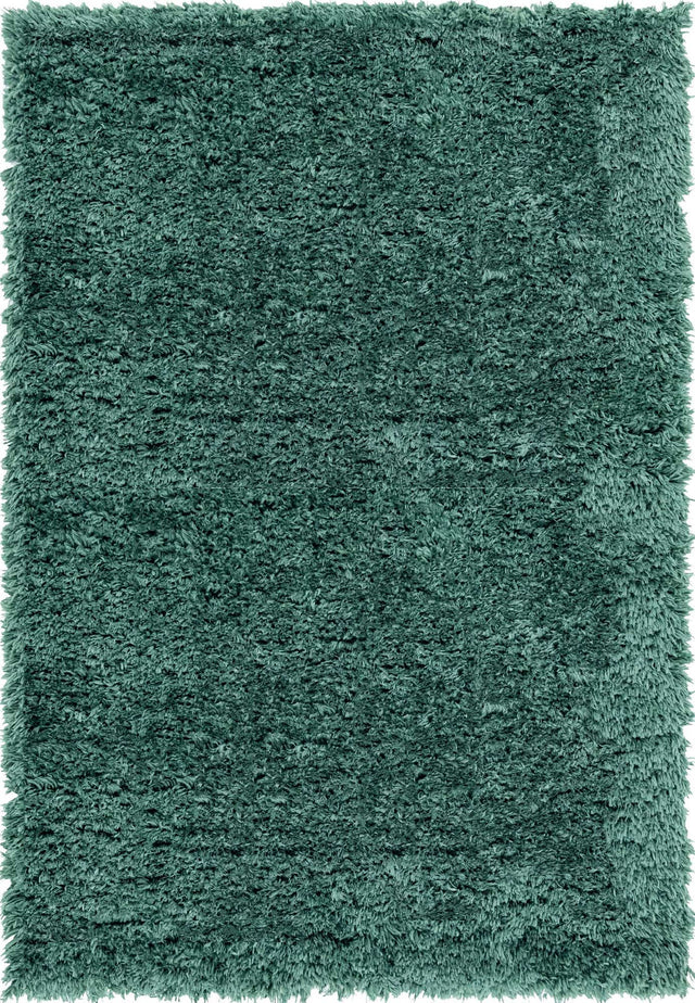 Forest Green 4' 1 x 6' 1 Infinity Shag Rectangle Area Rug Thick Soft Touch Fluffy & Plush Shaggy Pile 100% Polypropylene With Jute Backing Solid Color Minimalist Carpet for Sale at Rug Engine
