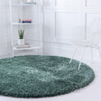 Forest Green 8' x 8' Infinity Shag Round Area Rug Thick Soft Touch Fluffy & Plush Shaggy Pile 100% Polypropylene With Jute Backing Solid Color Minimalist Carpet for Sale at Rug Engine