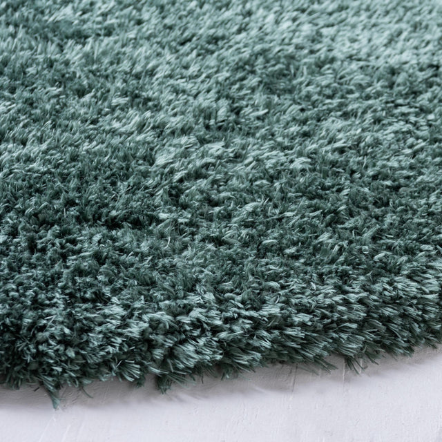 Forest Green 5' 1 x 5' 1 Infinity Shag Round Area Rug Thick Soft Touch Fluffy & Plush Shaggy Pile 100% Polypropylene With Jute Backing Solid Color Minimalist Carpet for Sale at Rug Engine