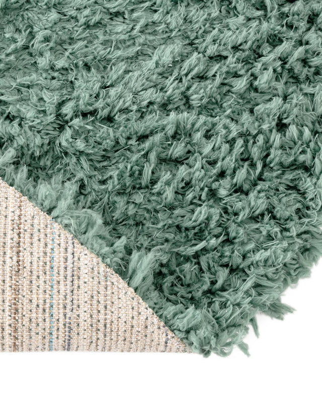 Forest Green 6' 1 x 6' 1 Infinity Shag Round Area Rug Thick Soft Touch Fluffy & Plush Shaggy Pile 100% Polypropylene With Jute Backing Solid Color Minimalist Carpet for Sale at Rug Engine